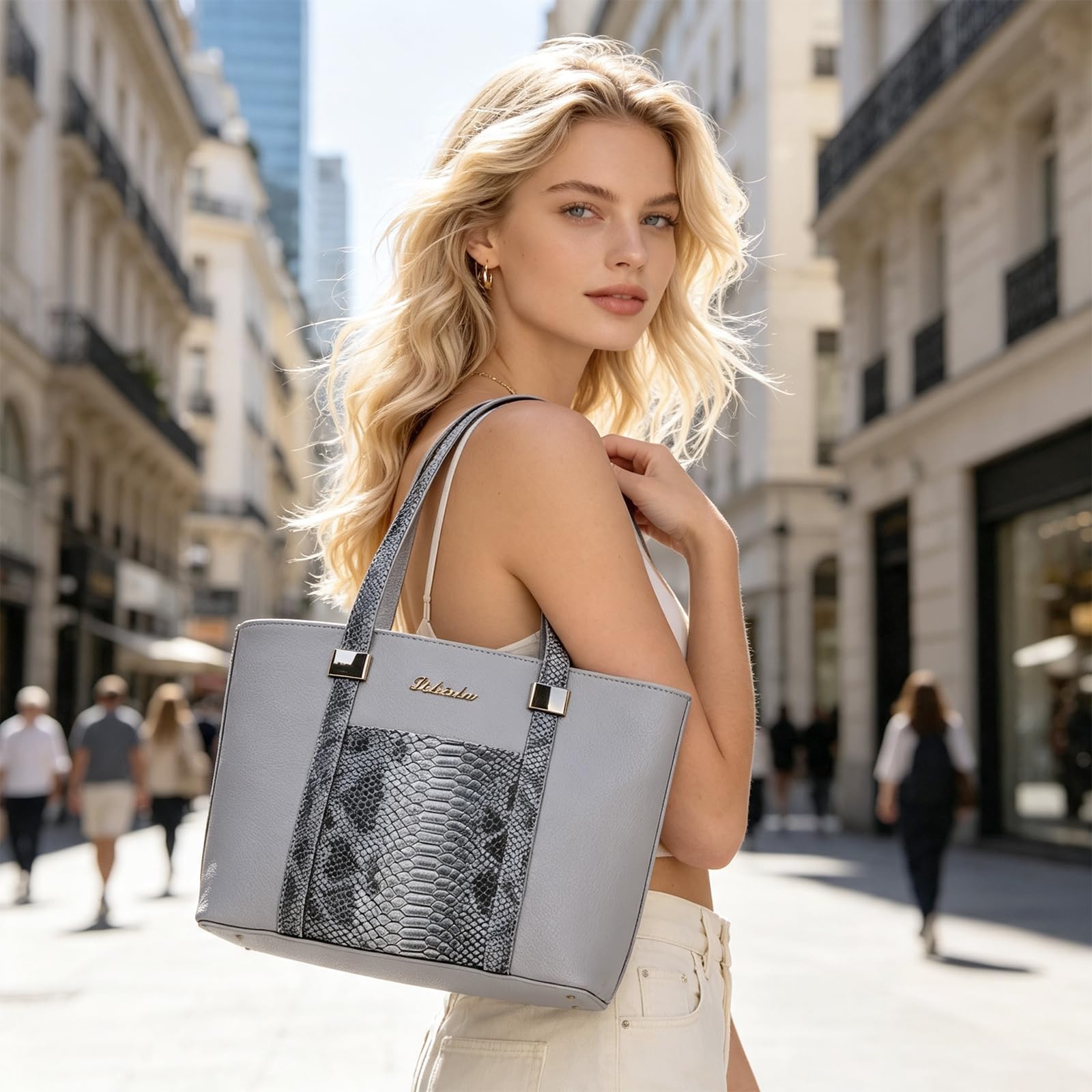 NICOLE & DORIS borsa per donna Borsette Donna 6 pezzi Borse Tracolla Portafogli borse a tracolla Grigio