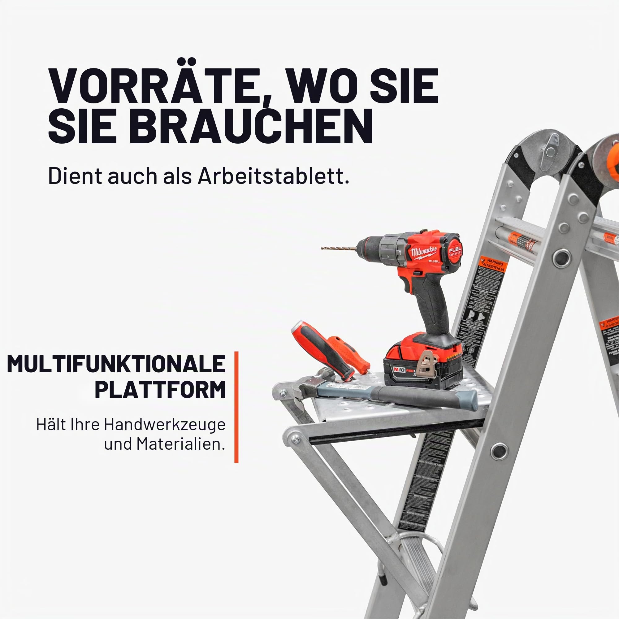 Little Giant Ladder Systems, Arbeitsplattform, Leiter-Zubehör, Aluminium, 170 kg Tragkraft, (10104)