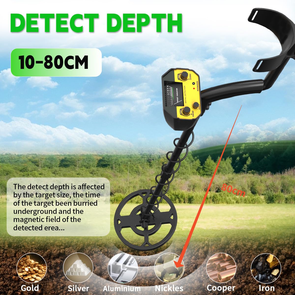 MD4030 Wykrywacz metalu MD 4030 Profesjonalne wykrywacze metali Wykrywacze złota Treasure Hunter Tracker Seeker Łatwy w użyciu dla początkujących i profesjonalistów (czarny i żółty)