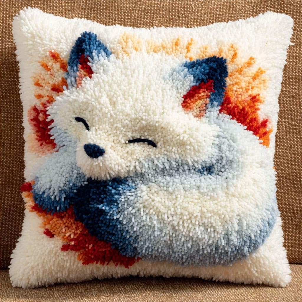 Henypt DIY Latch Hooking Pillow Kits Animal