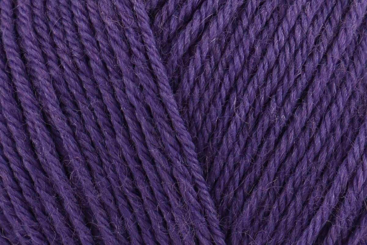 Sirdar Country Classic 4 Ply Crochet Yarn, Wool & Acrylic Blend Crochet Knitting Wool for Tops, Jumpers, Sweaters - 50g Balls - Purple (961) - Pack of 5