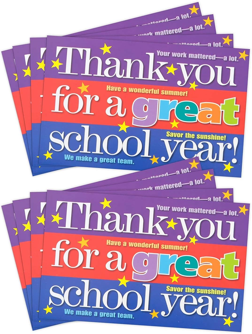 Teacher Postcards for Students, 50 Postcards, Motivational Thank You Cards from Teacher to Students