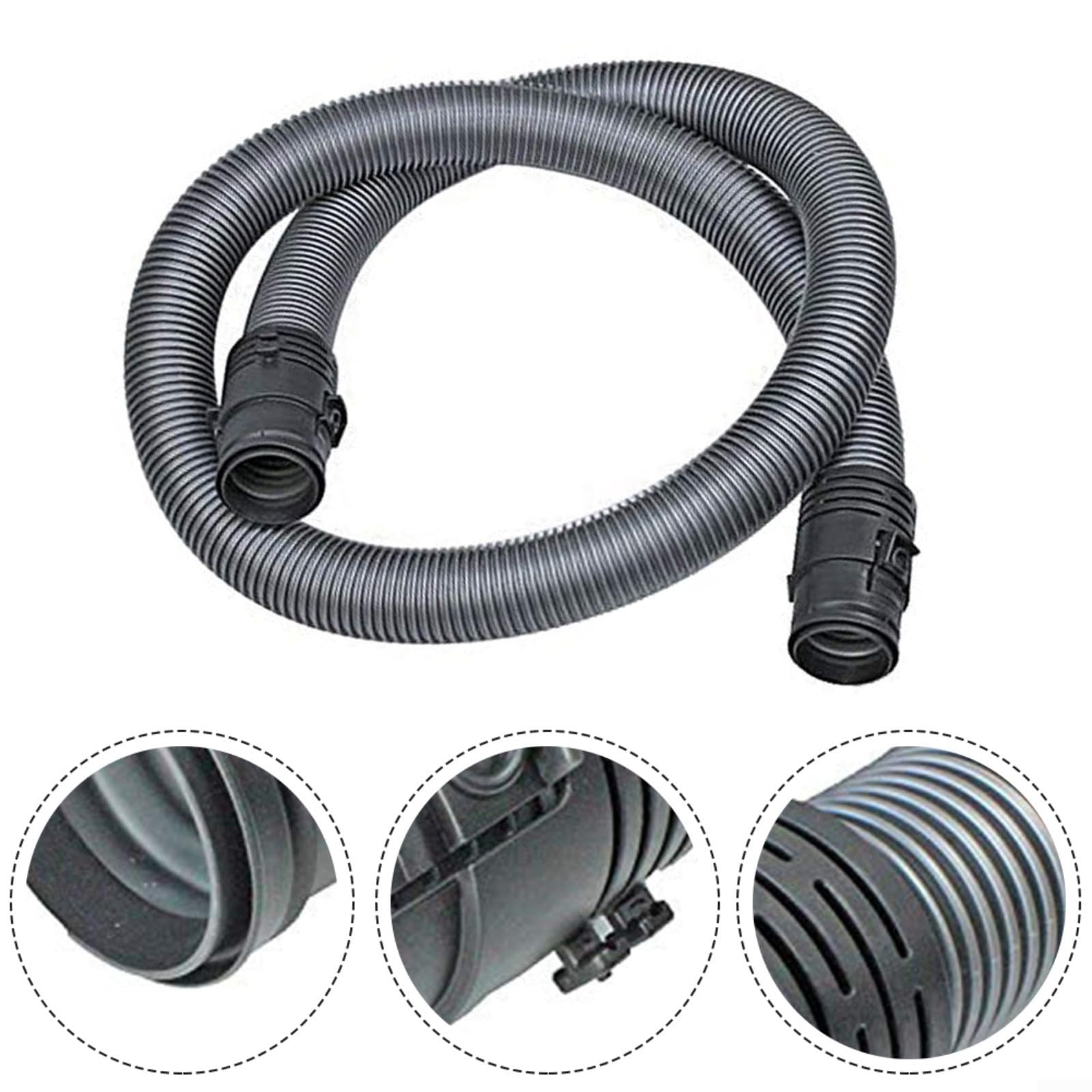 Tubo di ricambio per aspirapolvere Miele Classic C1, 1,6 m, tubo flessibile di aspirazione grigio, compatibile con serie S2000