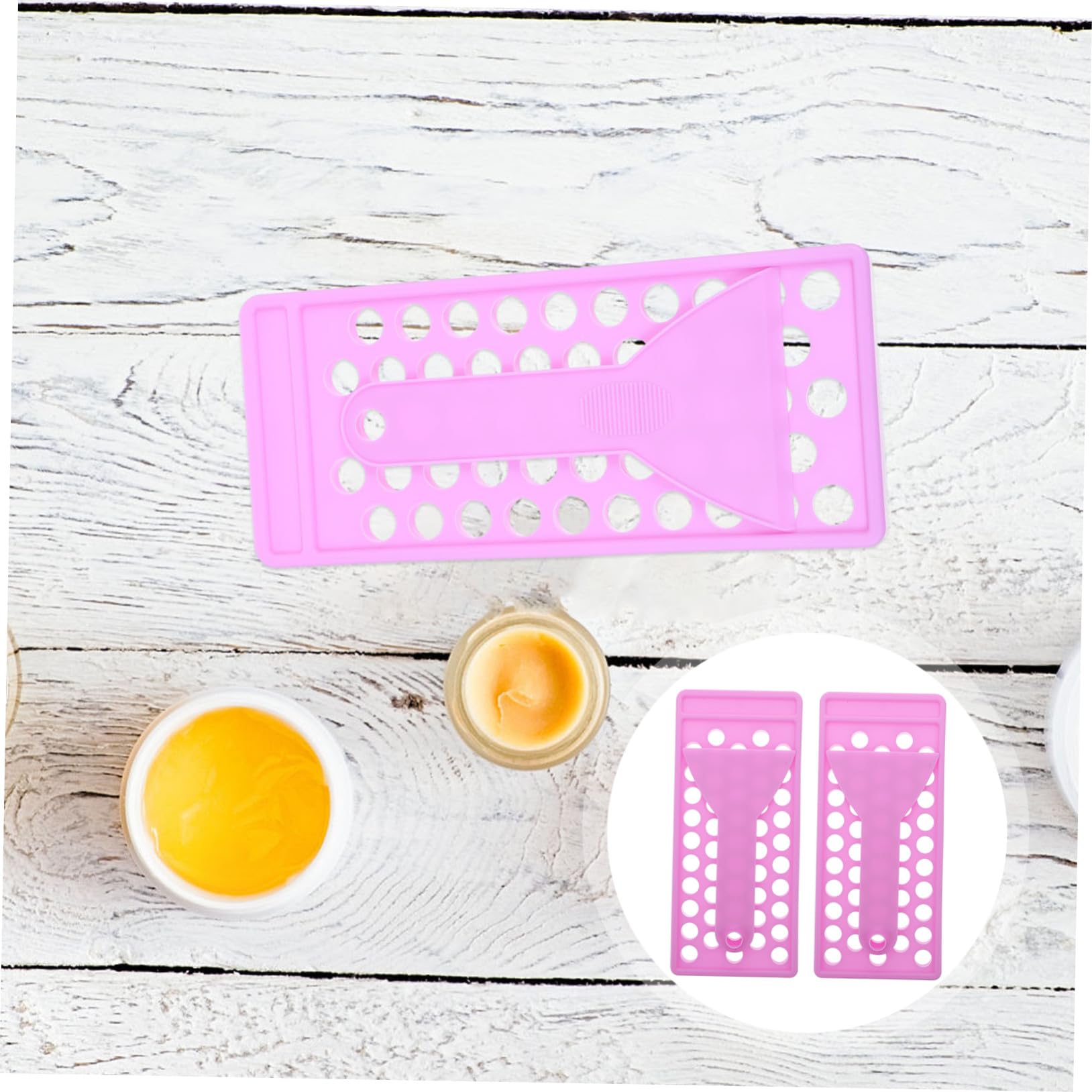 2 Sätze Lippenbalsam Fülltray mit Mulden Flexibler Spatel DIY Lippenpflege Werkzeug Violett Langlebig Einfaches Verteilen für Selbstgemachten Lippenbalsam und Lippenstift