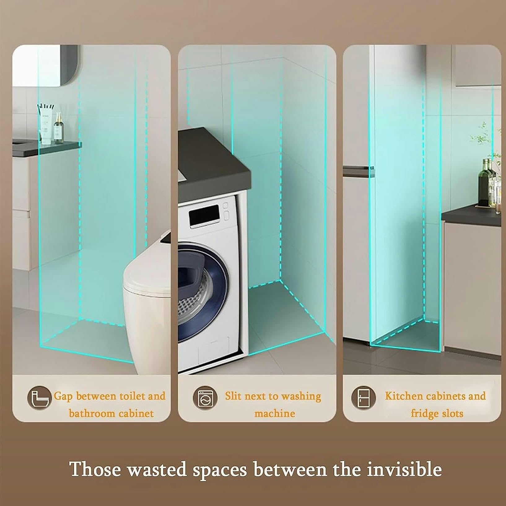 Mobile da bagno sottile con ruote girevoli, torre di stoccaggio stretta per carta igienica, grande capacità, design salvaspazio per piccoli spazi