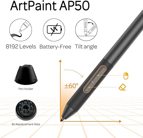 Miniatura 5 de GAOMON PD156Pro - Tableta de dibujo de 15.6 pulgadas con pantalla completamente laminada 120% sRGB con tecla de marcación y 10 teclas de acceso