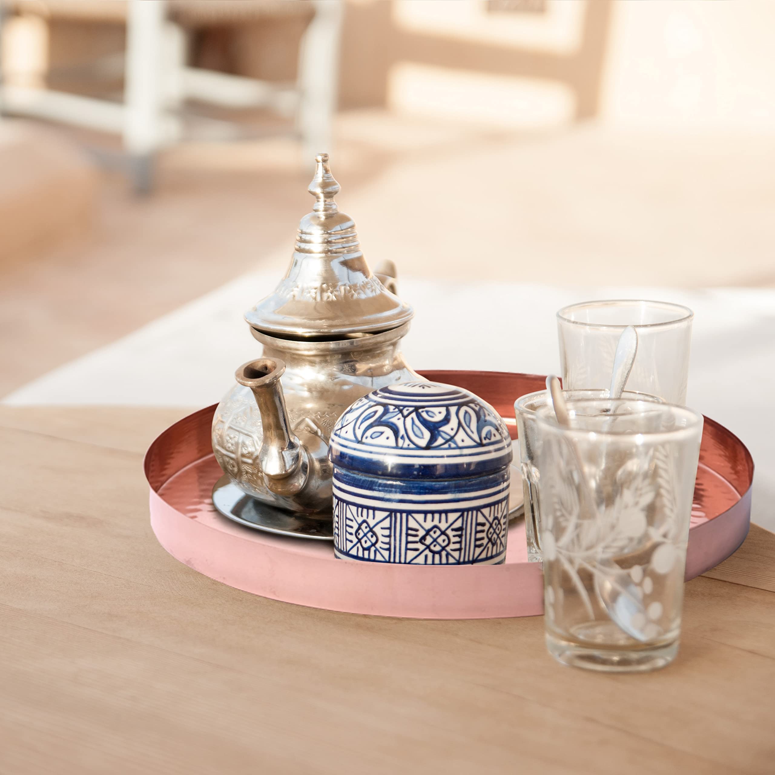 Plateau Décoratif Miroir, Plateau De Service Doré, Plateau De Vanité Ovale Pour Parfum