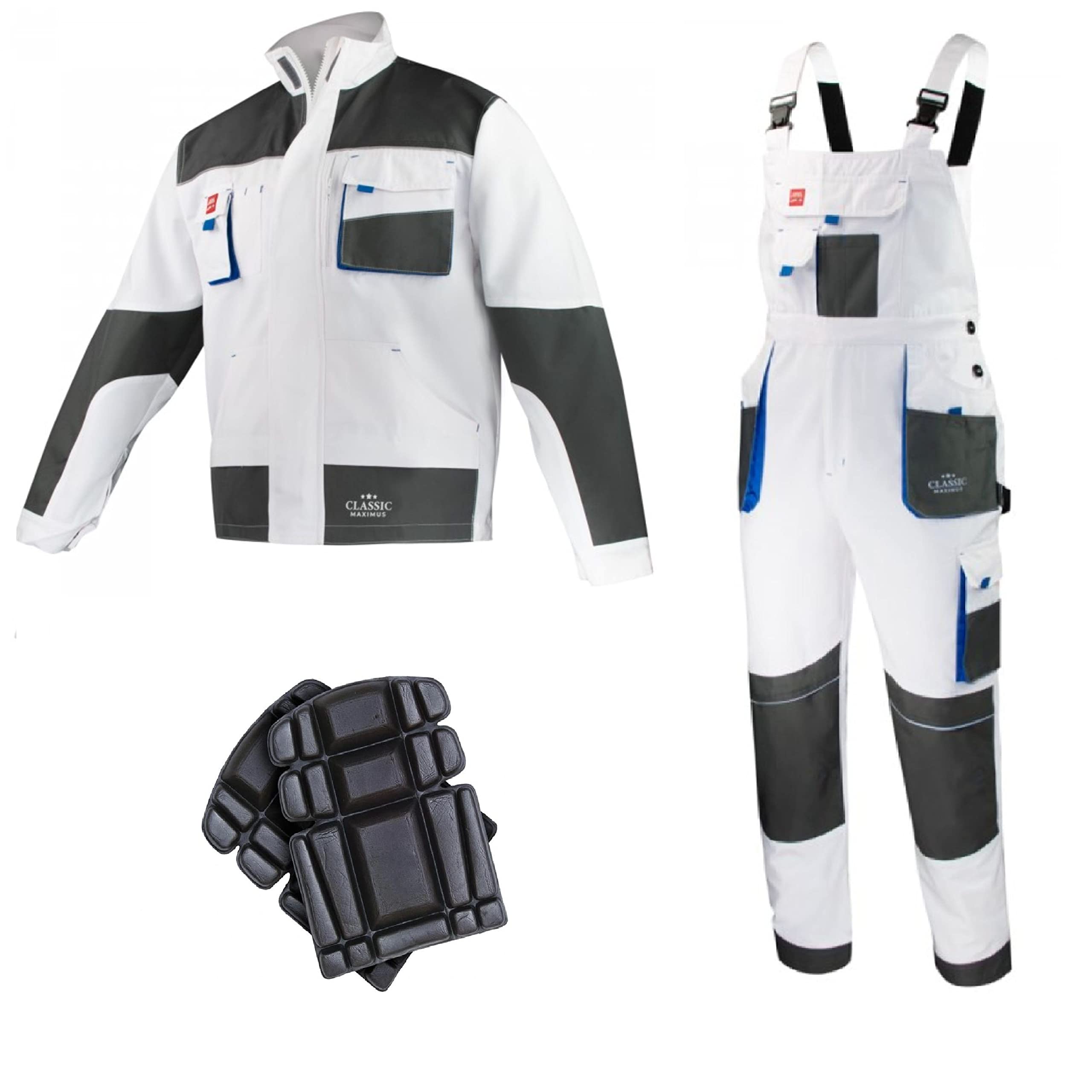 Overol con peto y soporte para hombre, pantalones con rodilleras, chaqueta disponible perfecto para el trabajo, pintor, pisos