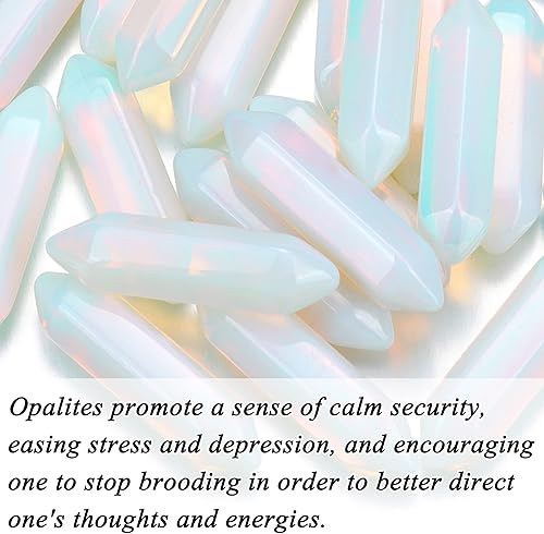 Miniatura 3 de Top Plaza Juego de 10 varillas de cristales curativos de ópalo pulido a granel, juego de varitas de cristales de ópalo real, puntos de piedras