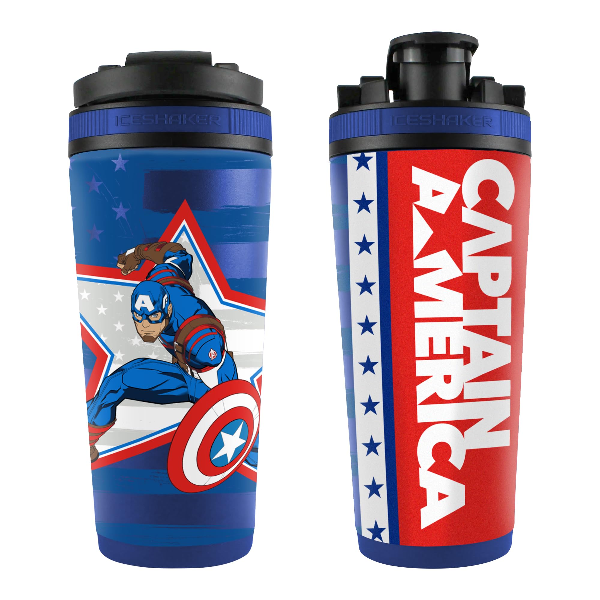 Shaker à glace Marvel Captain America acier inoxydable bouteille mélangeuse sport 760 ml WinCraft