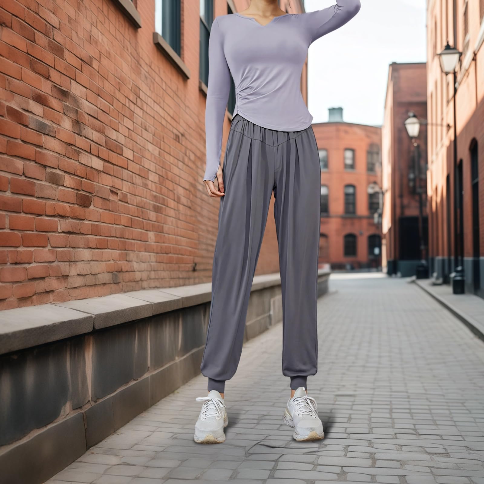 Conjunto de 5 piezas de ropa deportiva para mujer, ropa de yoga con camisetas de manga larga, tela de poliéster y elastano transpirable, se adapta a mujeres de 5 pies 0 pulgadas a 5 pies 11 pulgadas y