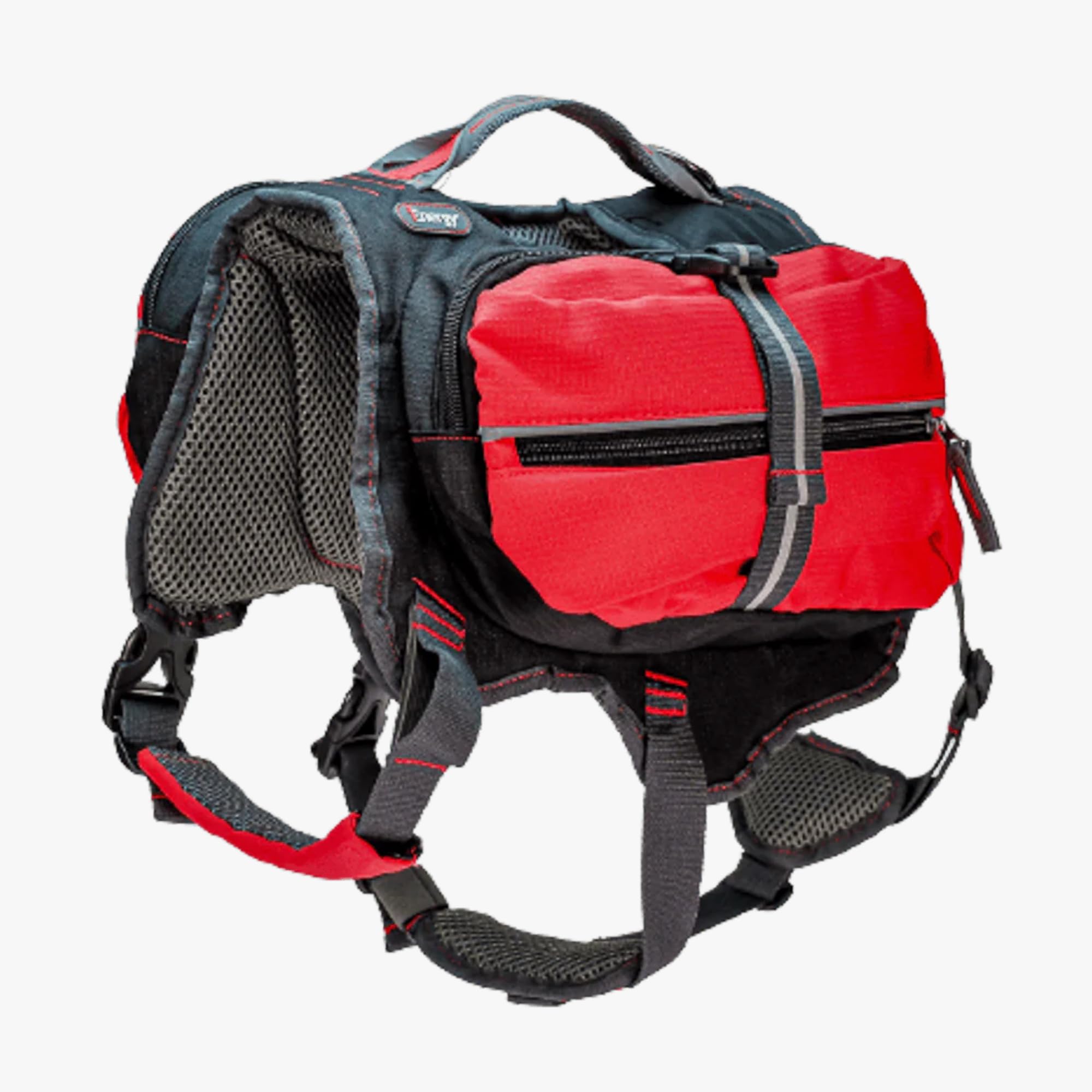 iEnergy Zaino per cani MAL - Zaino per cani - Zaino resistente alle intemperie per cani - Zaino da trekking ben imbottito, Rosso, Piccolo