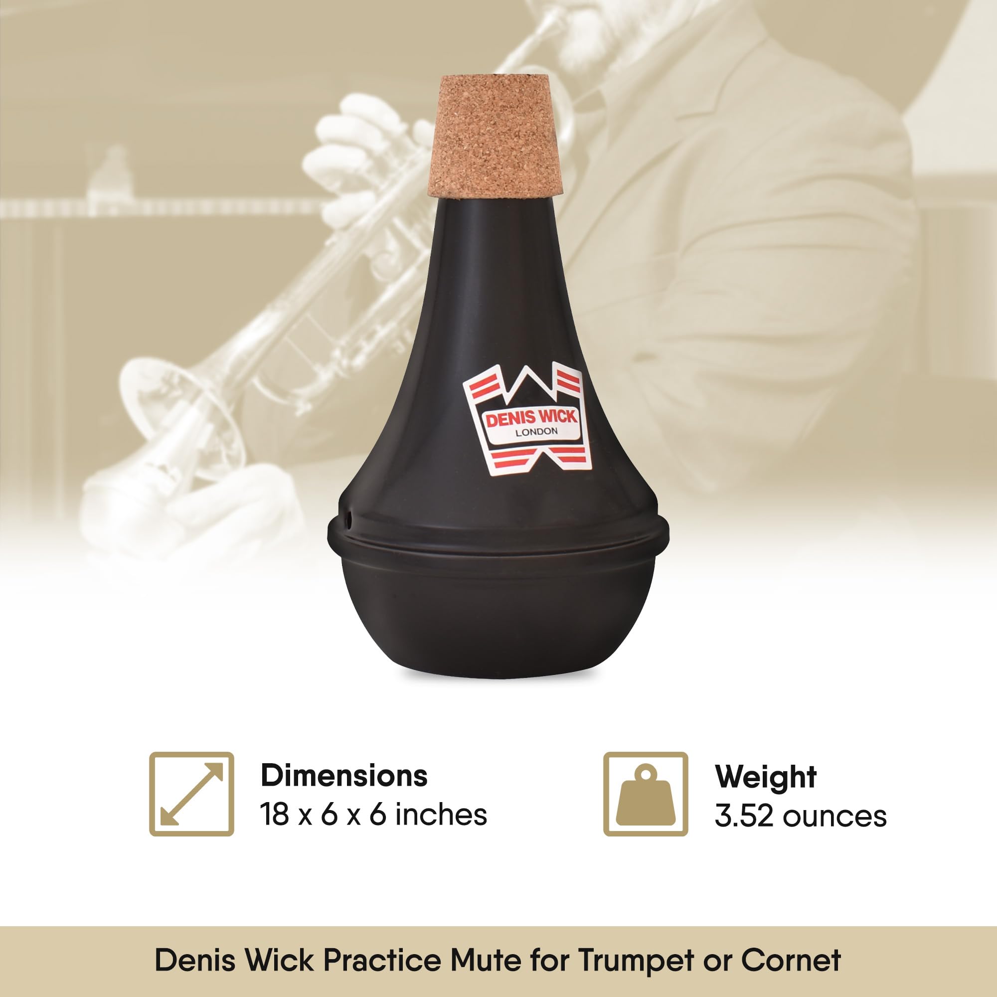 Amazon.com: Denis Wick Practice Mute for Trumpet or Cornet, 5526