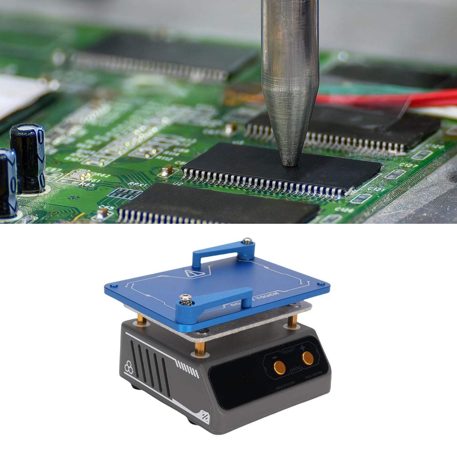 Zerodis Placa Calefactora para Soldar, Placa Calefactora Eléctrica para Microcomputadora con Pantalla de Diodo Emisor de Luz Orgánico para Reparación de Base, Rango de (Enchufe europeo 220V)