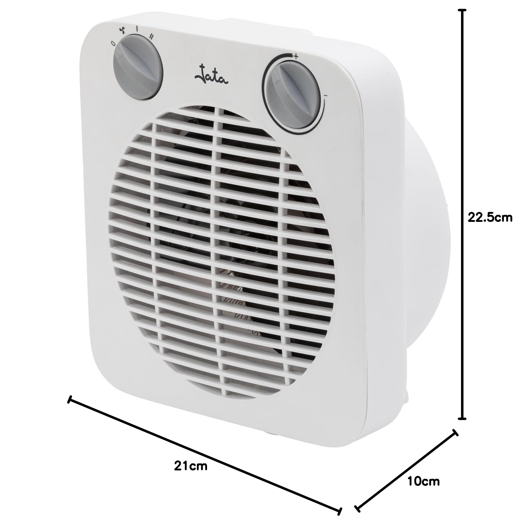 Jata JCTV1200 - Calefactor Eléctrico Bajo Consumo 2000 W. Termoventilador. 3 Modos: Ventilación, Calor medio y Calor máximo. 2 Potencias. Termostato. Máxima seguridad
