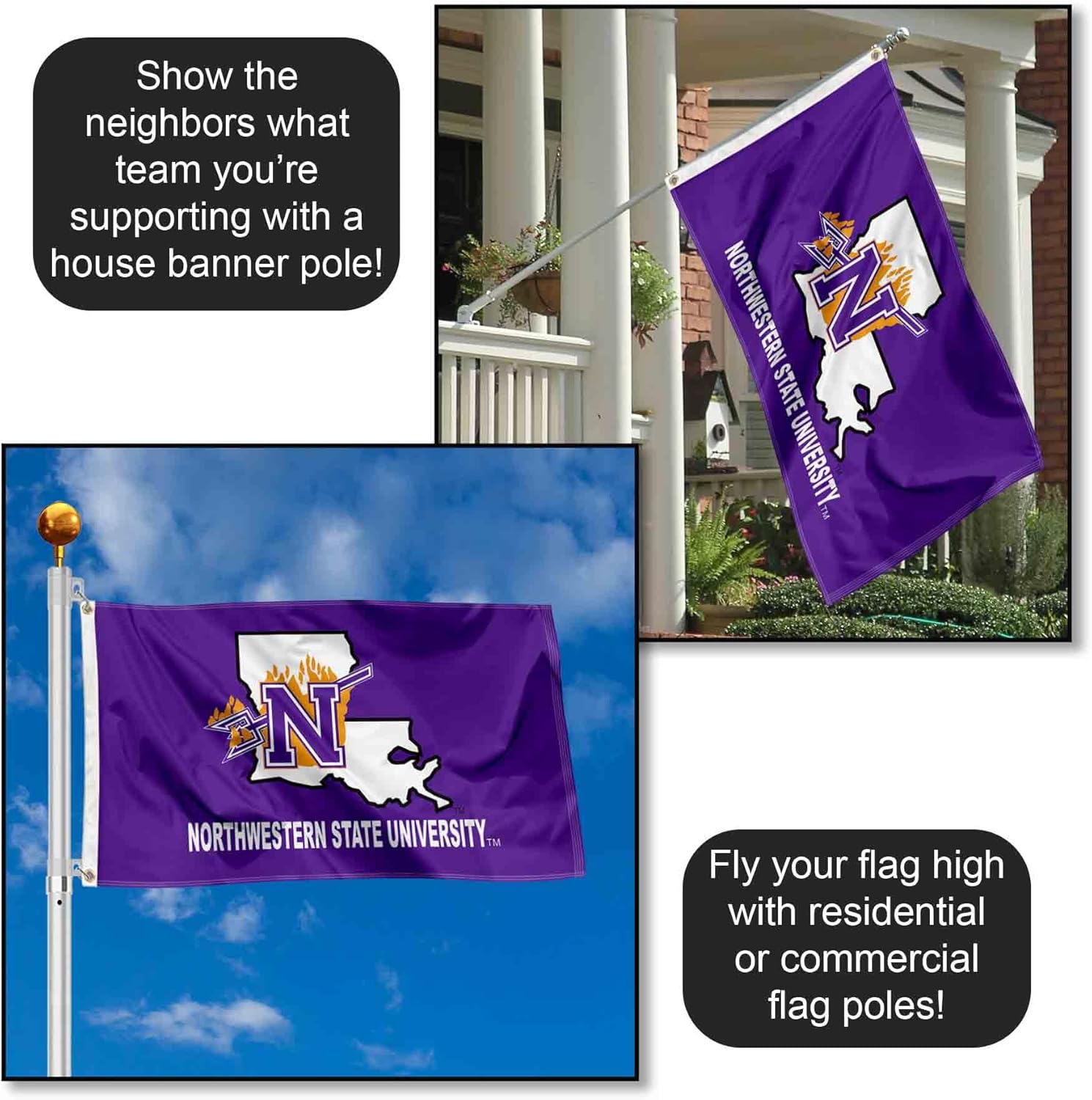 Northwestern State Demons NSU University Large College Flag - Image 3