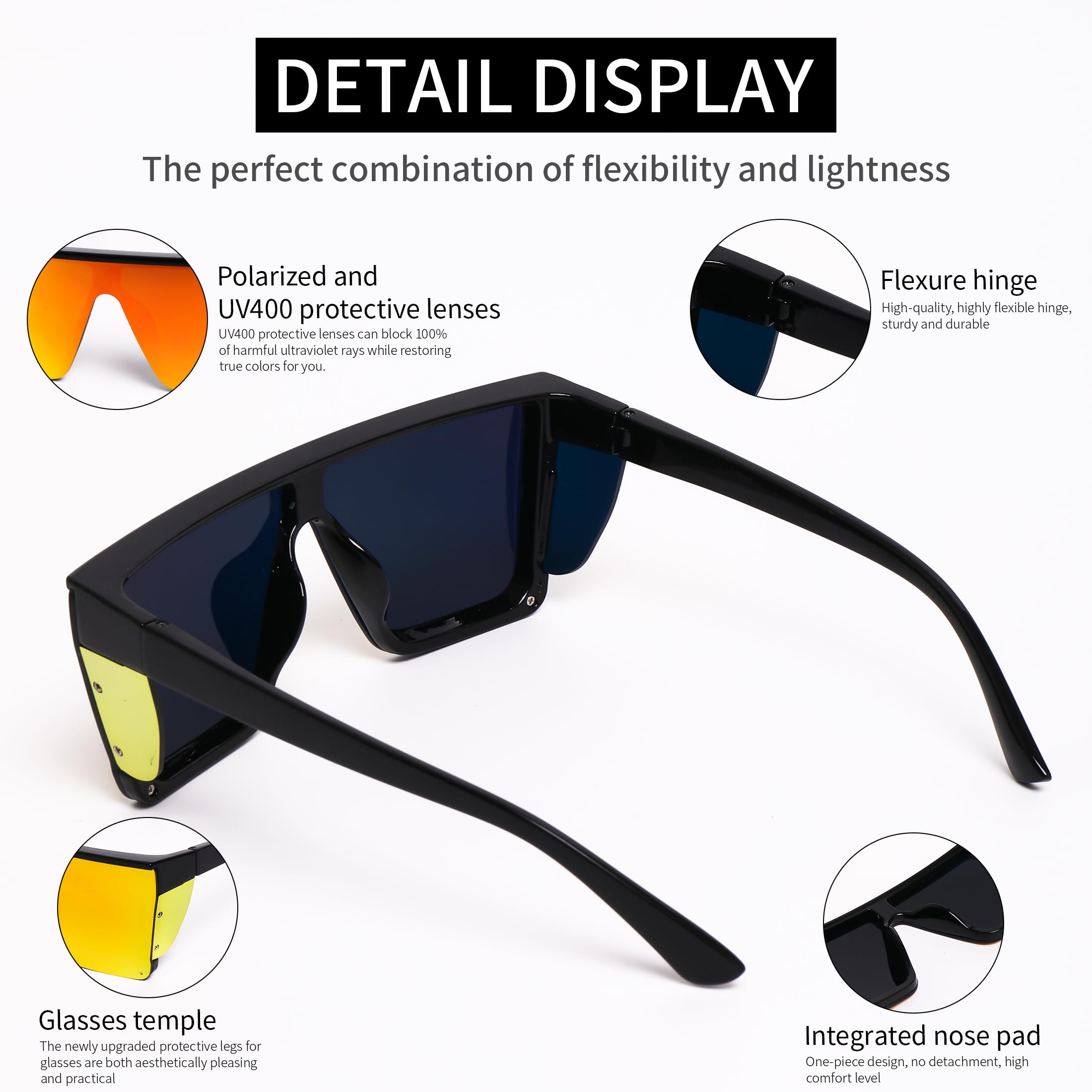Z87 Sicherheits-Sonnenbrille, flache Oberseite, klassisch, quadratisch, UV-400-Schutz, für Herren