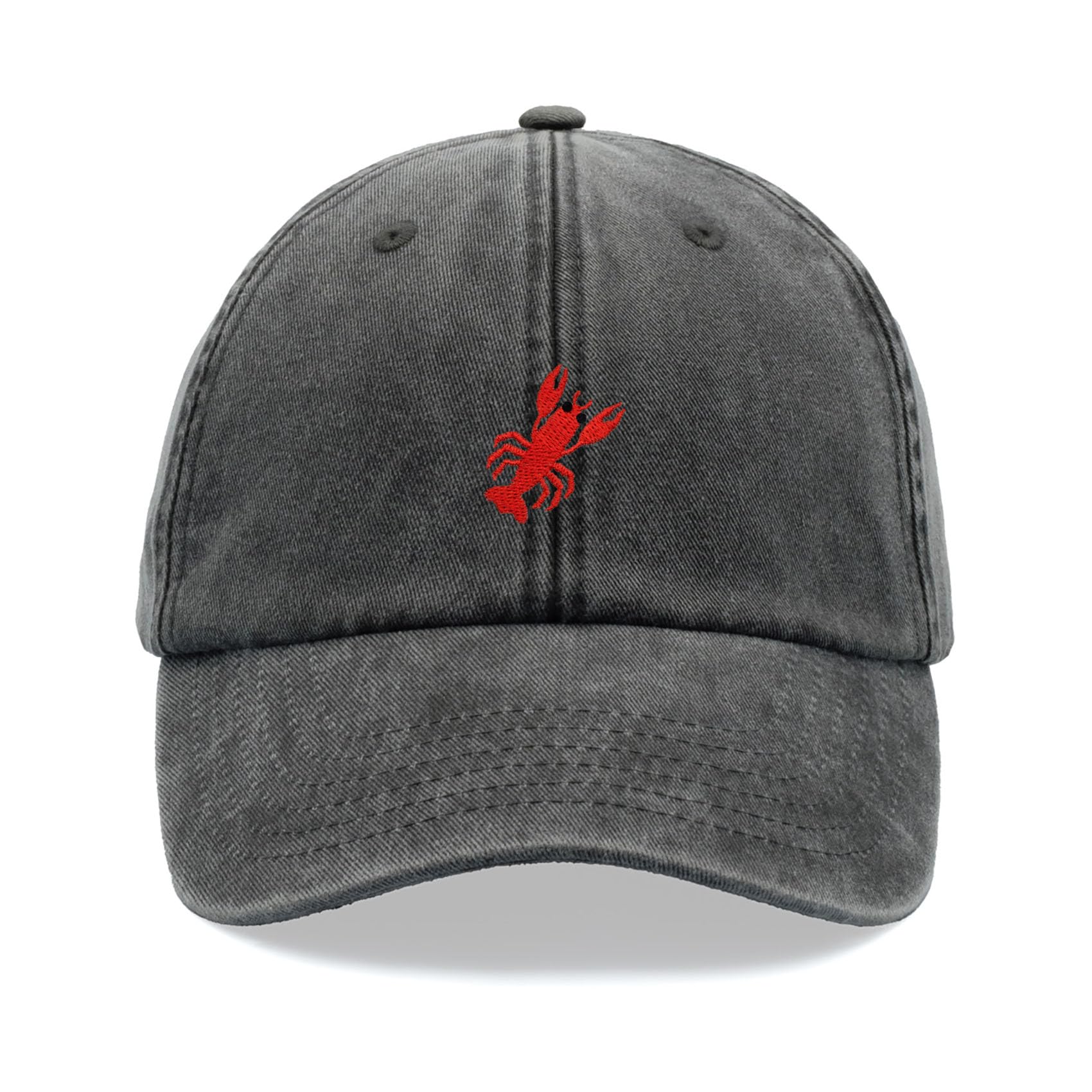 Lobster Baseball Cap Vintage Washed Unisex Dad Hat Adjustable Black