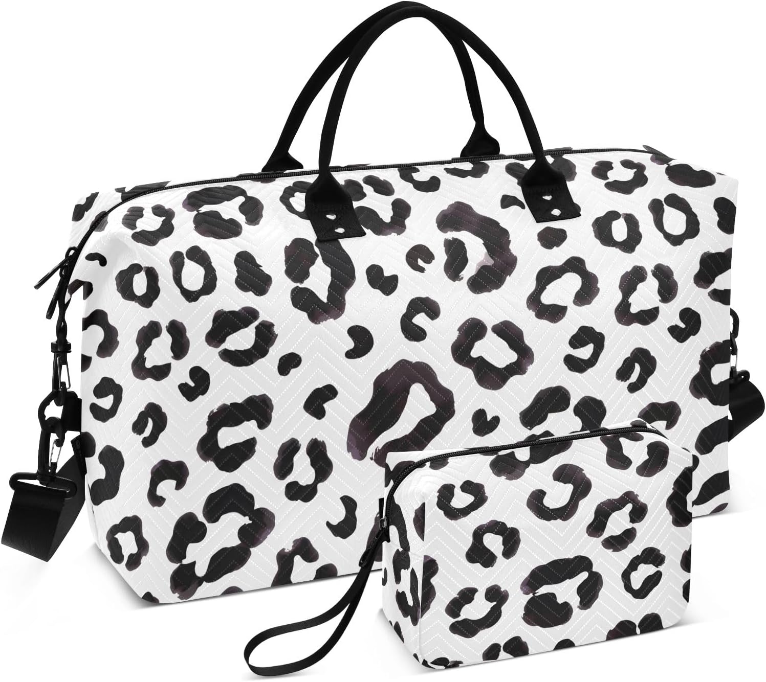 Travel Duffle Bag, Mint Green Pinto Print Pattern Gym Bag with Storage Bag Weekender Overnight Bag for Men Women Trip Sports Yoga