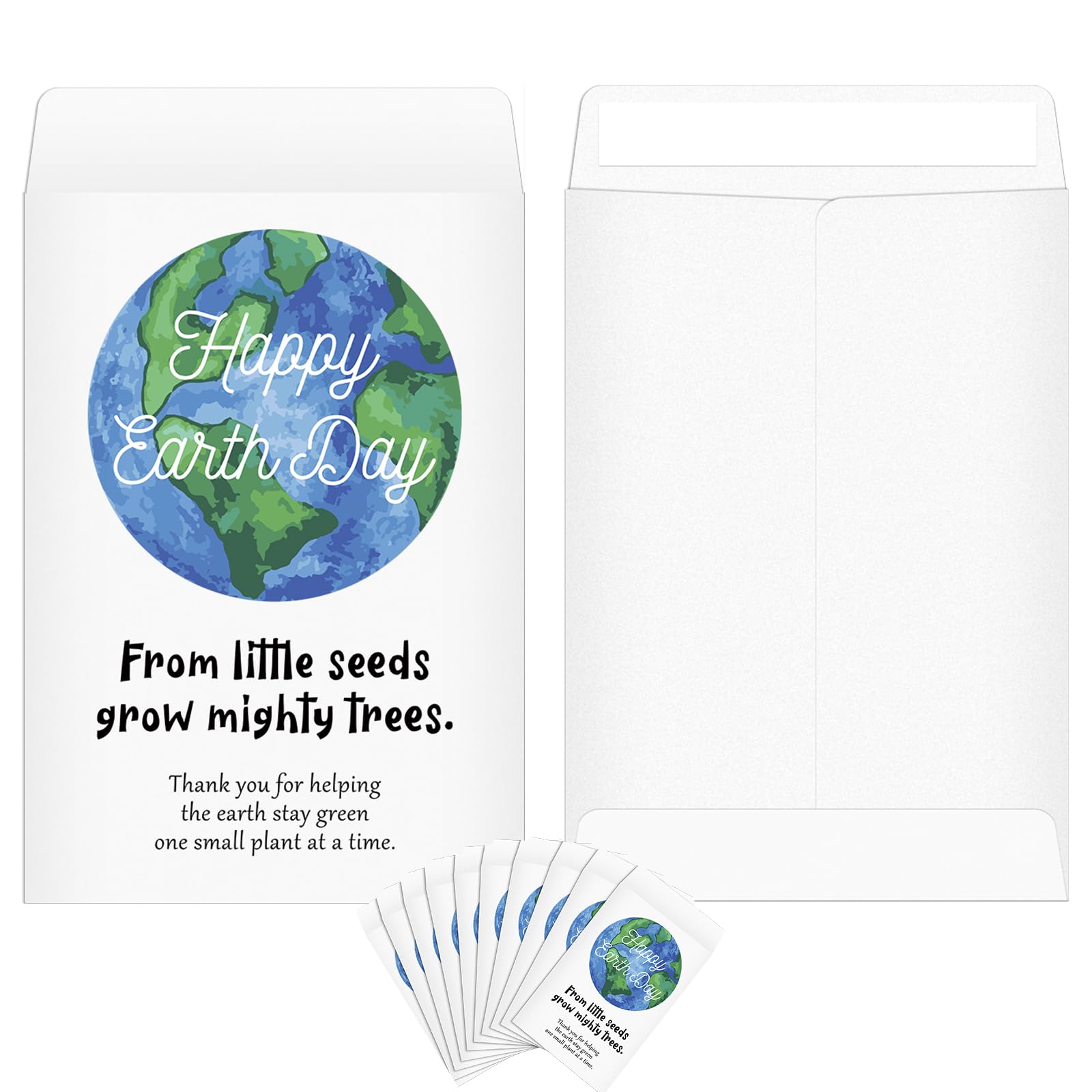 Spakon 50 Pcs Earth Day Giveaways Seed Packets Bulk for Earth Day Gifts Self Adhesive Seed Envelopes Environmental Favors for Events (No Seeds)