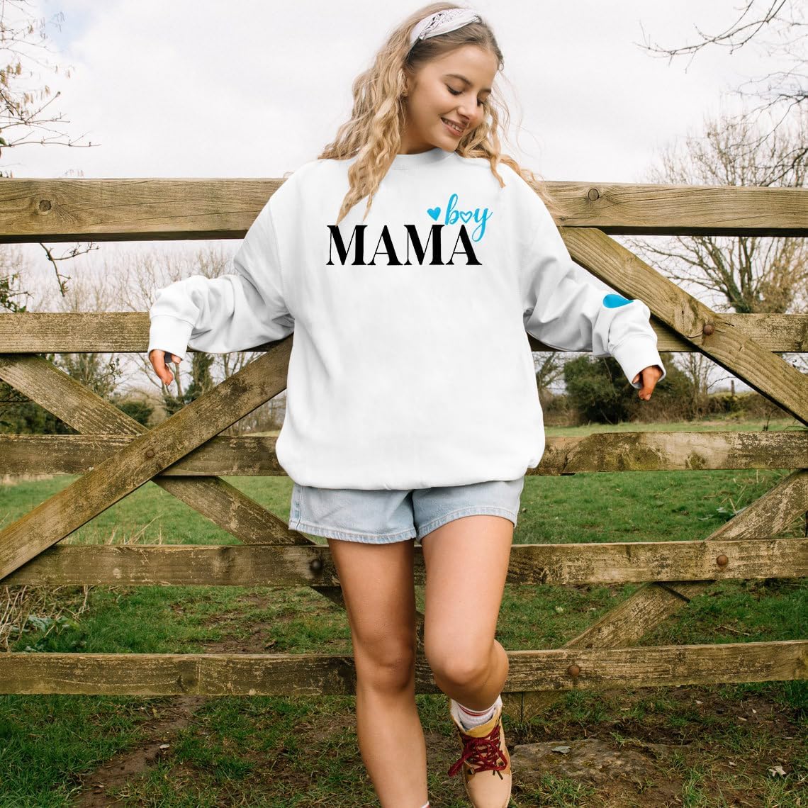 MYHALF Women Mama Oversized Crewneck Sweatshirt: Momma Embroidered Shirt Funny Mom Letter Print Long Sleeve Pullover Tops - Image 6