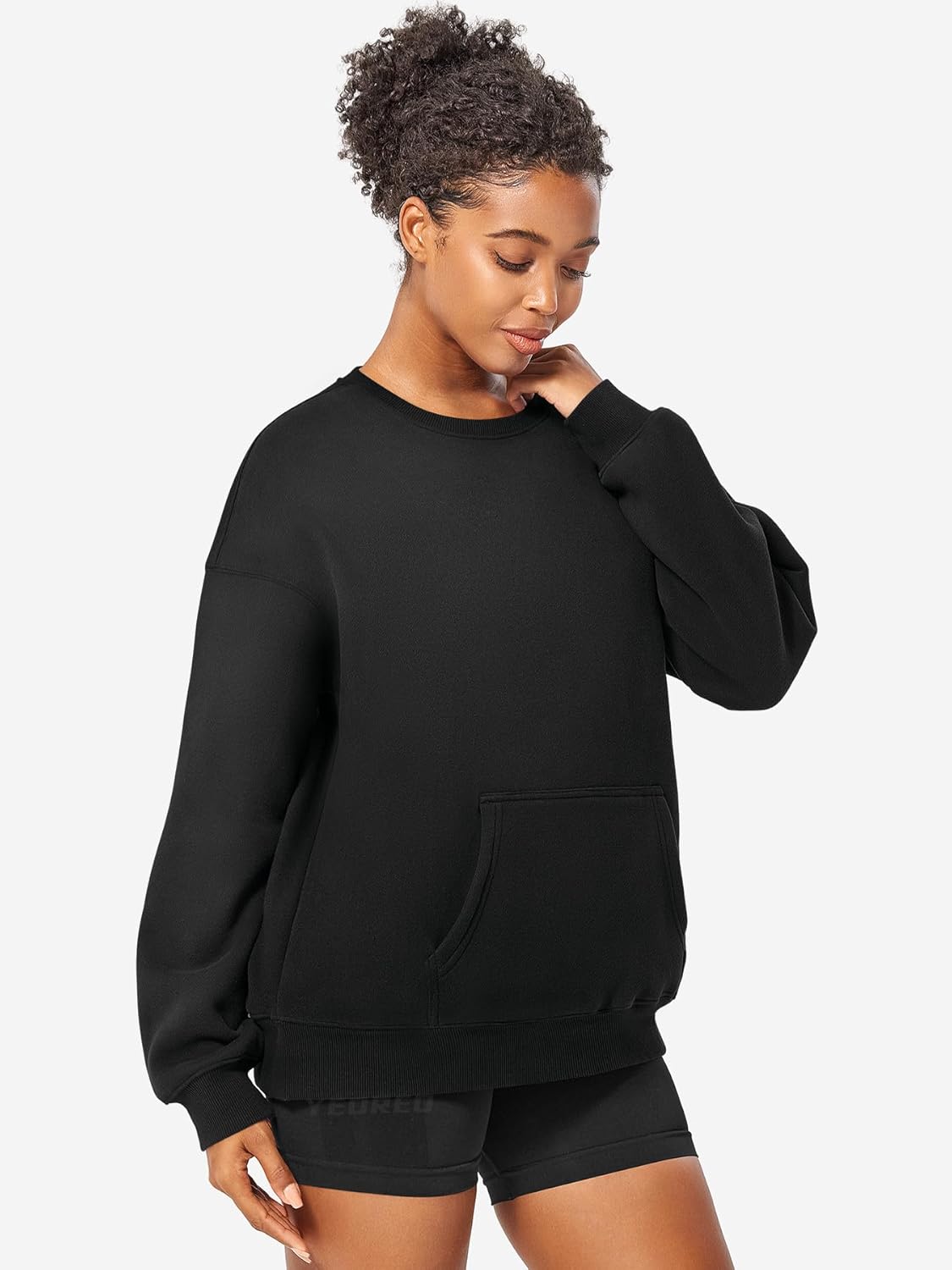 YEOREO Womens Oversized Sweatshirts Hoodies Crew Neck Pullover Jocely Fleece Long Sleeve Shirts with Pocket - Image 5