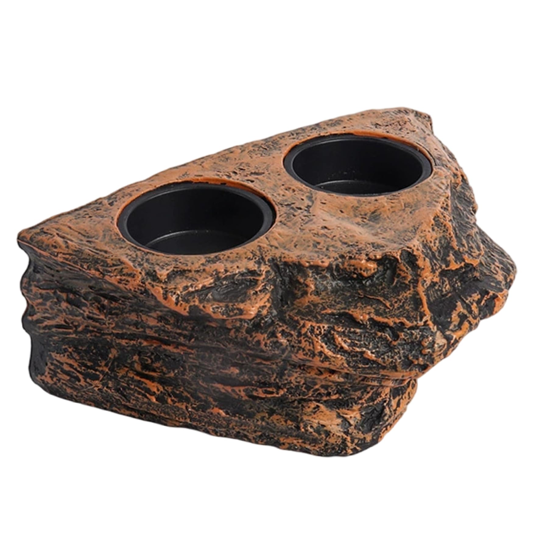 Ameble Gecko Feeding Ledge, Magnetic Hanging Reptile Food Dish with 2 Feeding Bowl, for Bearded Dragon Snake Lizard