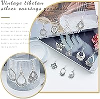 Vista 5 de JIALEEY Antiqued Tibetan Silver Earring Chandelier Earring Jewelry Making Kit for Earring Drop and Charm Pendant Assorted Pack (30Pair 60Pcs)