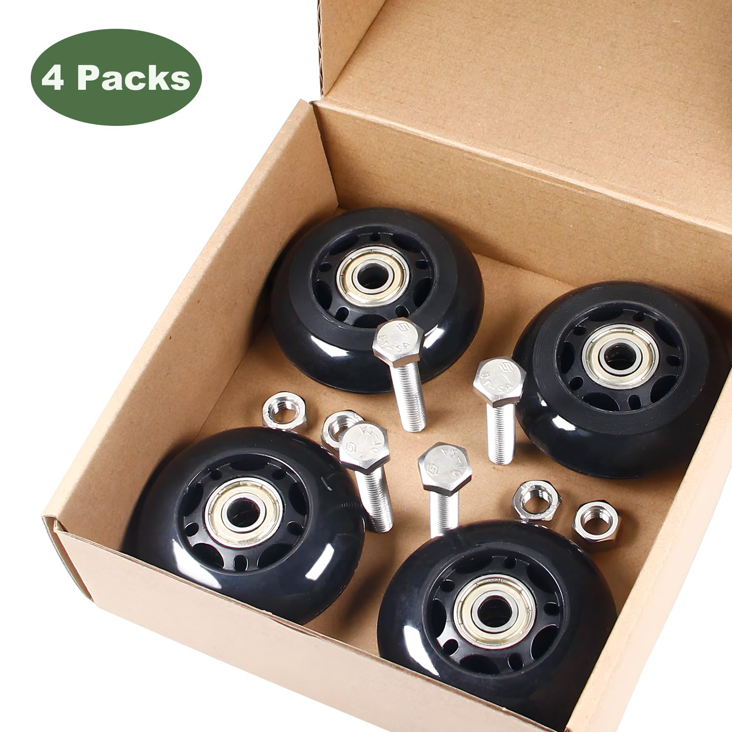 Ruedas giratorias para silla de oficina de 3 x 1 pulgadas, carrito de