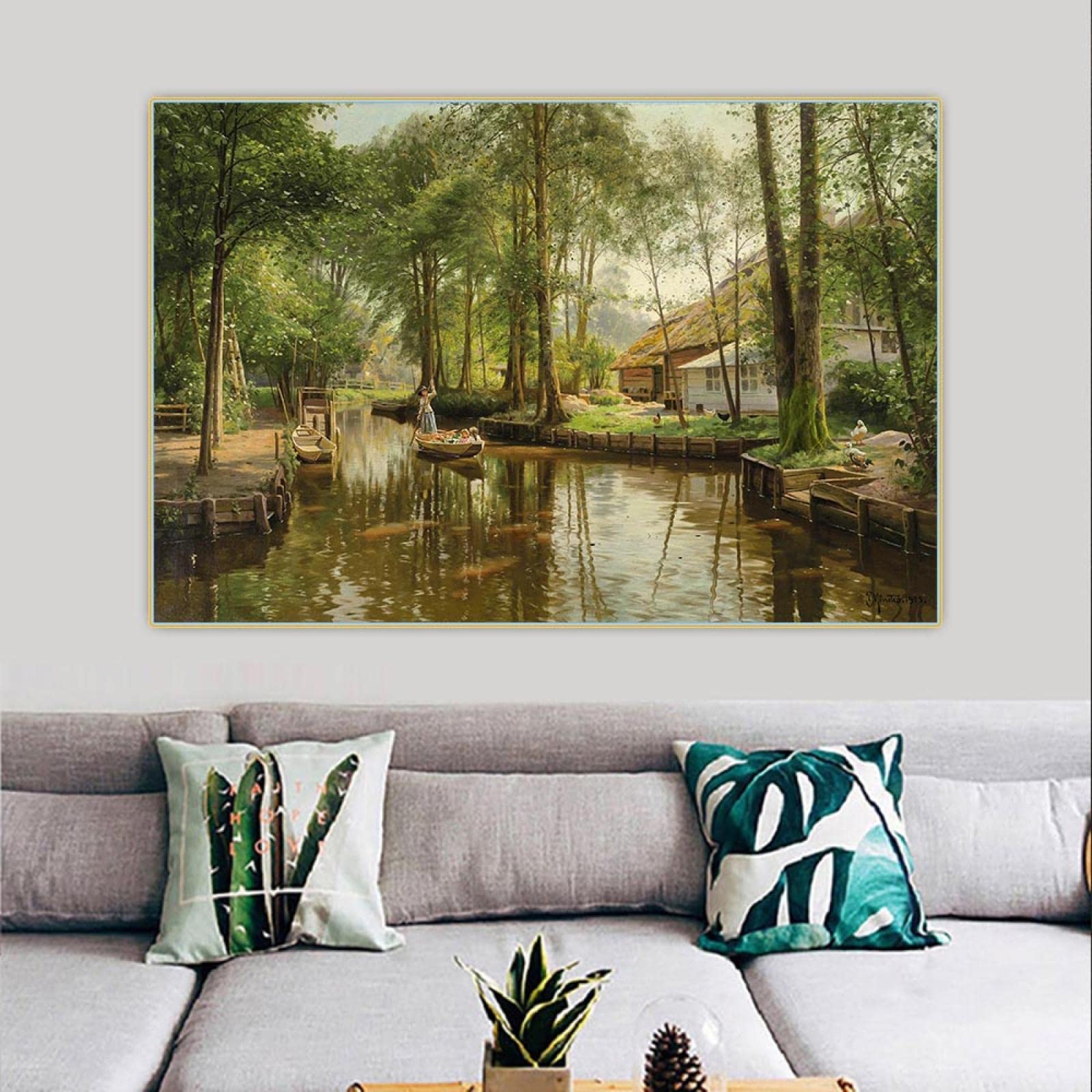 SDVIB Peder Mork Monsted Going To Market Landscape Canvas Oil Painting Artwork Picture Aesthetics Wall Decor Home Decoration 50x70cm Frameless
