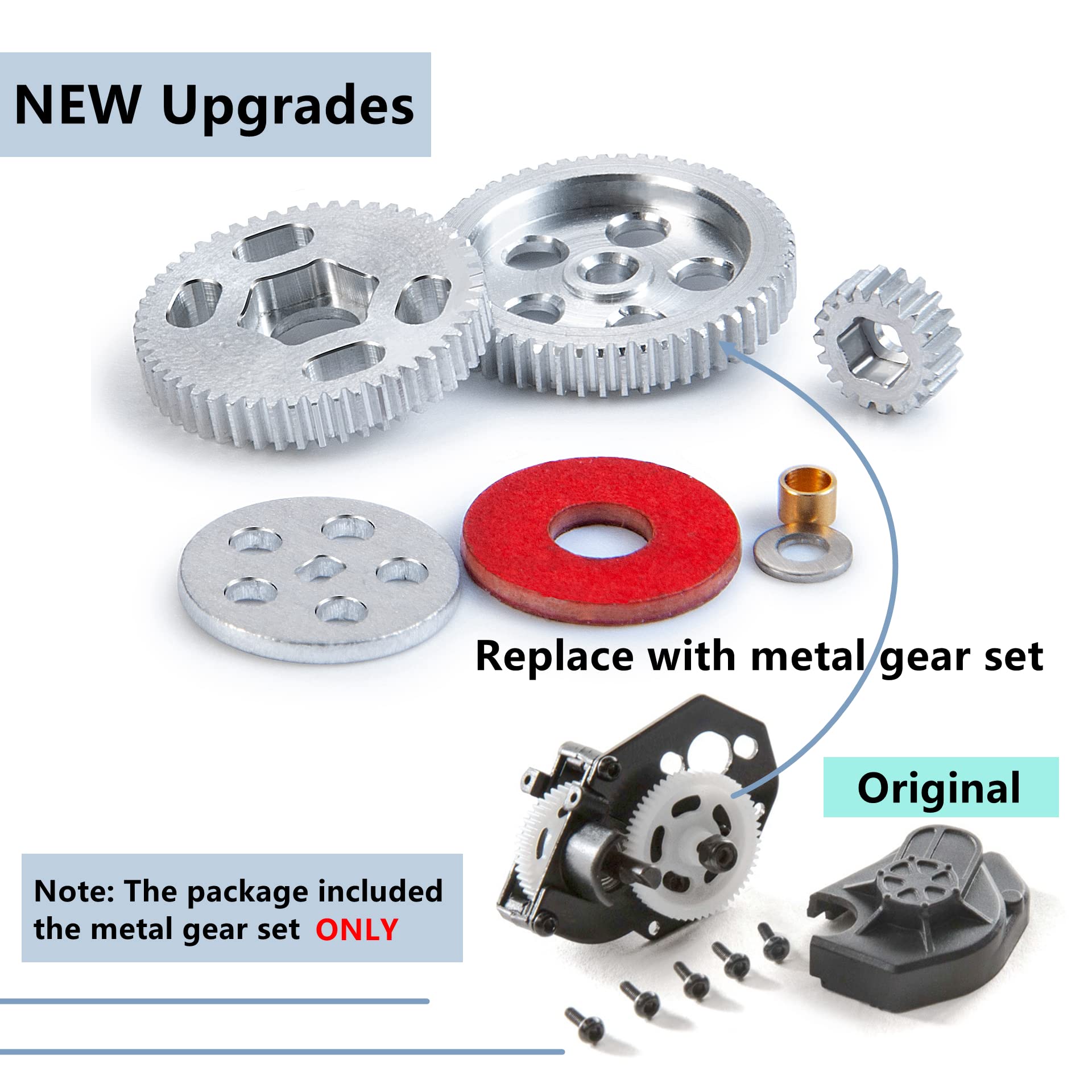 MORLORDY RC Metal Gearbox Gears Set Transmission Gears Kit for 1