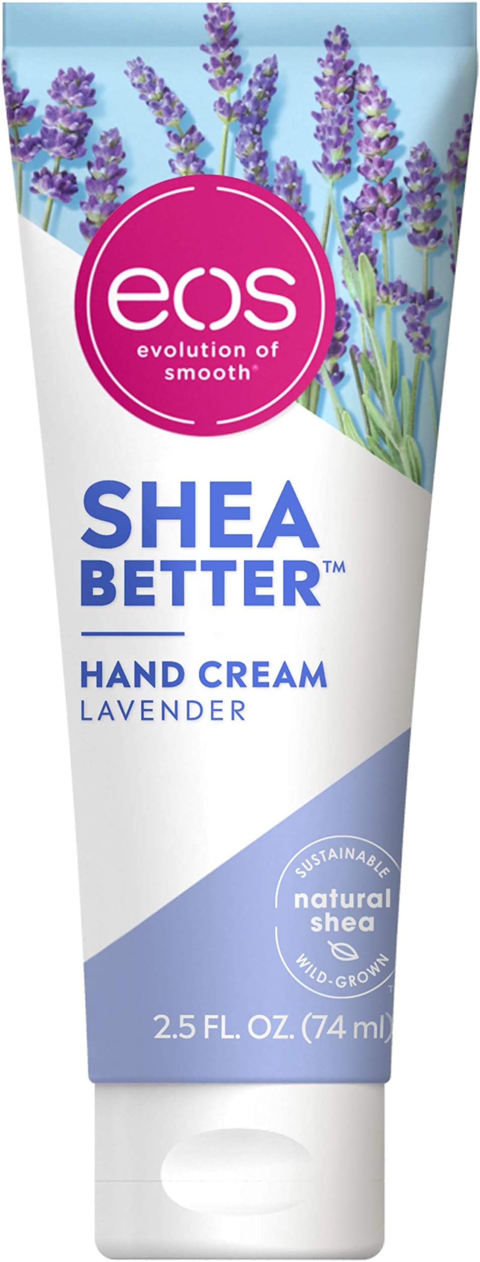 eos Shea Better Hand Cream - Lavender | 24 Hour Hydration that Lasts through Handwashing | Fast-Absorbing & Non-Greasy | 2.5 oz