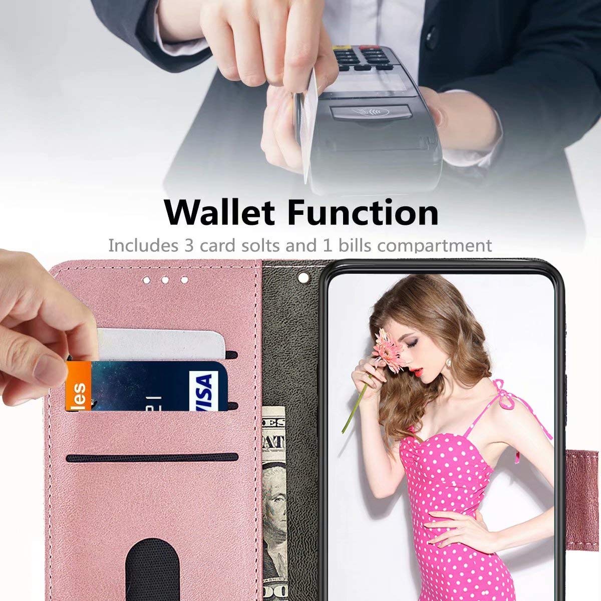XINQCASE Cover per Samsung Galaxy S9 Plus, Custodia a Portafoglio in Pelle PU [Slot per Schede], Cover a Libro Flip Caso Custodia per Samsung S9 Plus, Lavanda