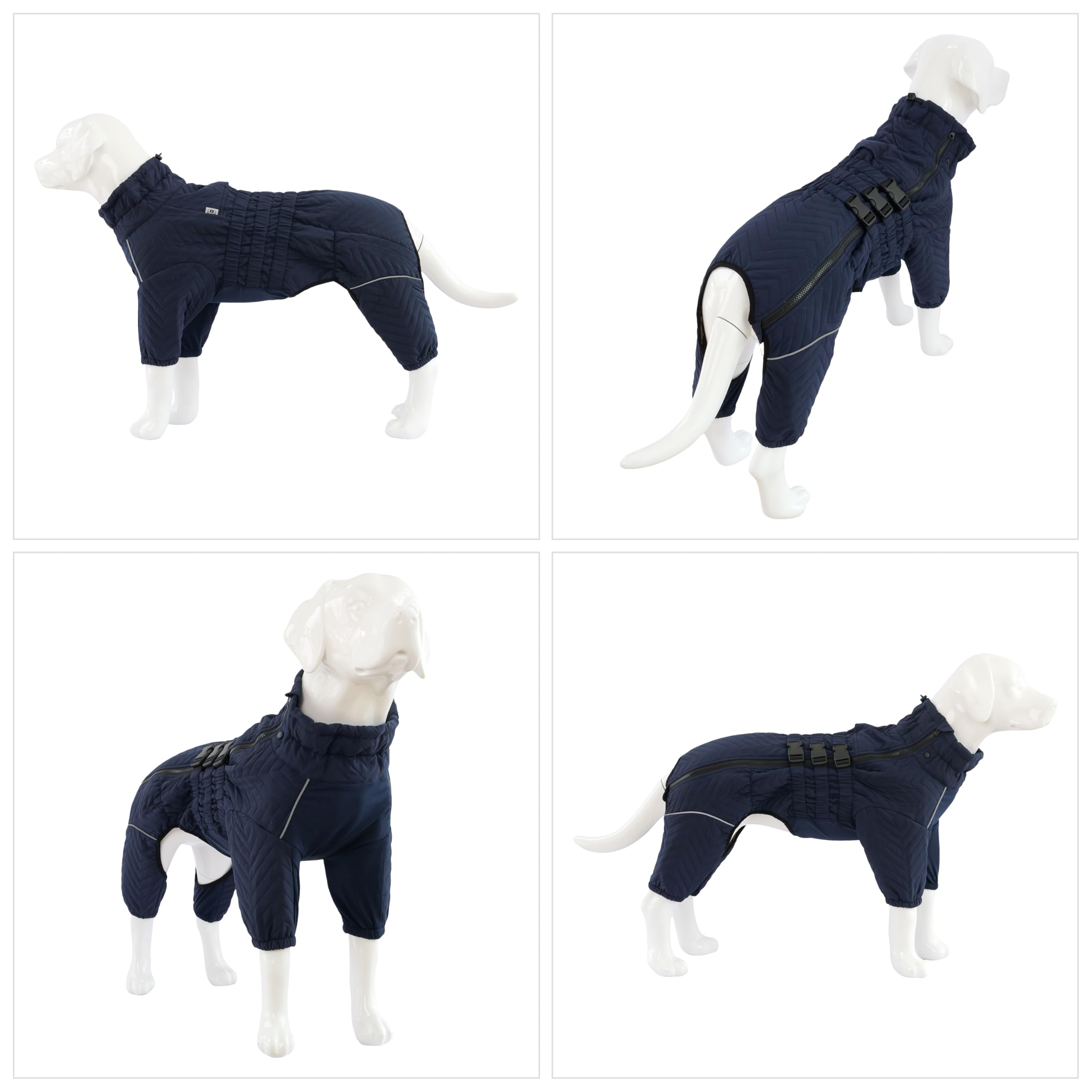 Abrigo cálido para perro, chaleco de doble capa, 4 patas cubiertas, resistente al viento, impermeable, reflectante, chaleco cálido para perro, patinaje al aire libre, disfraz para perros pequeños,