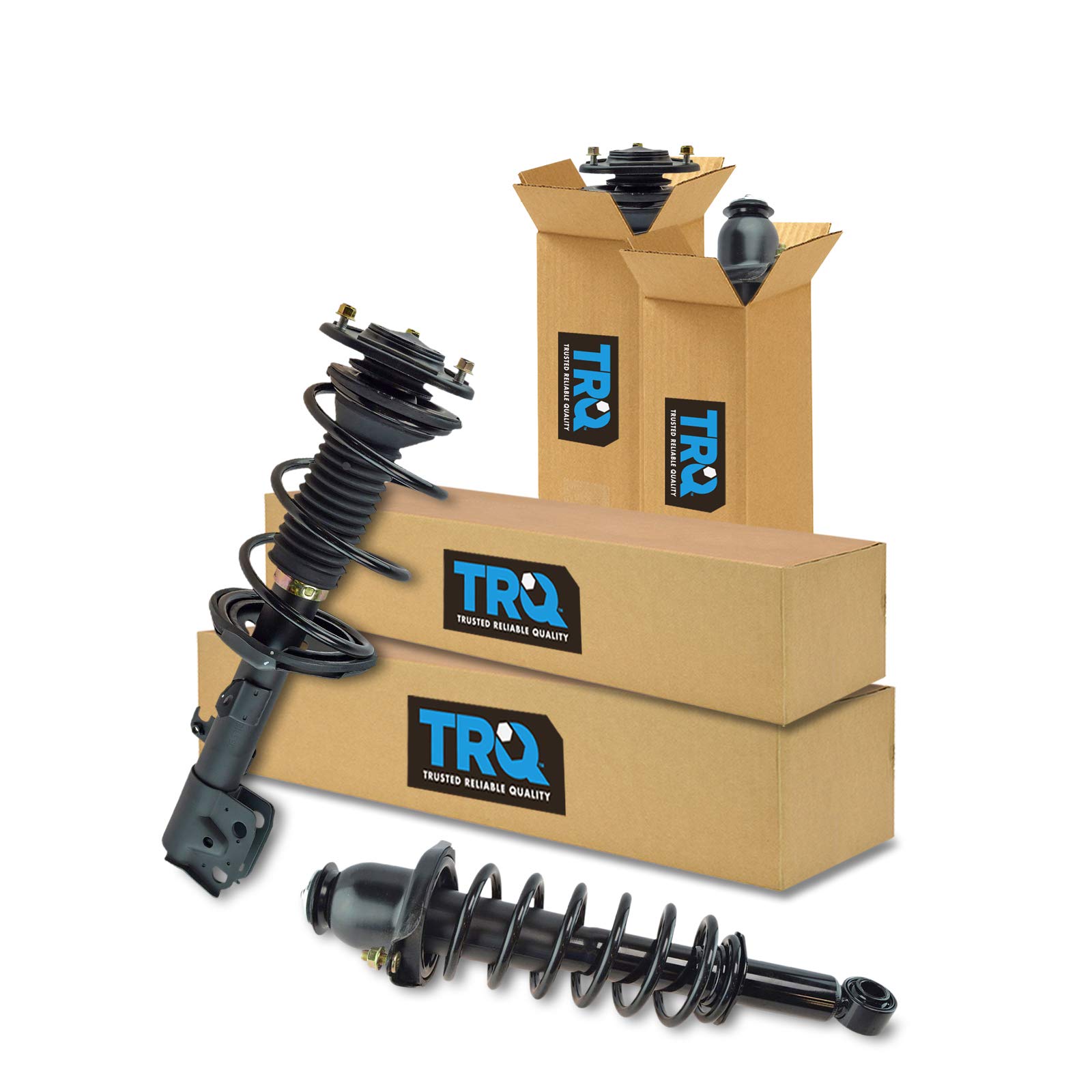 TRQ Front and Rear Strut & Coil Spring Assembly Set Driver & Passenger Sides Compatible with 09-10 Toyota Corolla