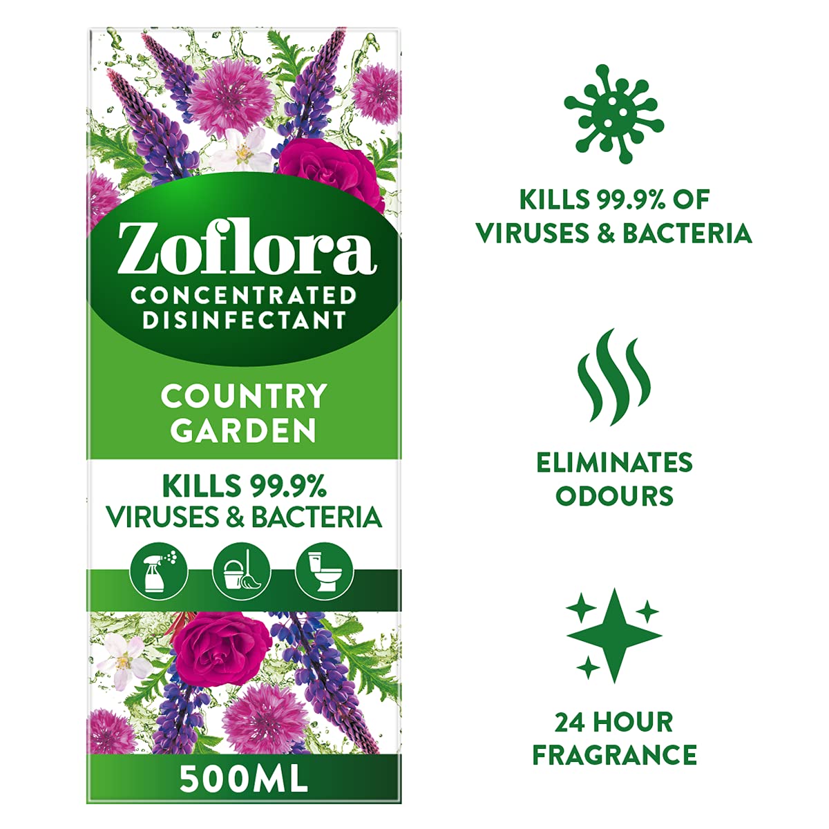 Buy Zoflora Country Garden 500ml, Concentrated Disinfectant, All