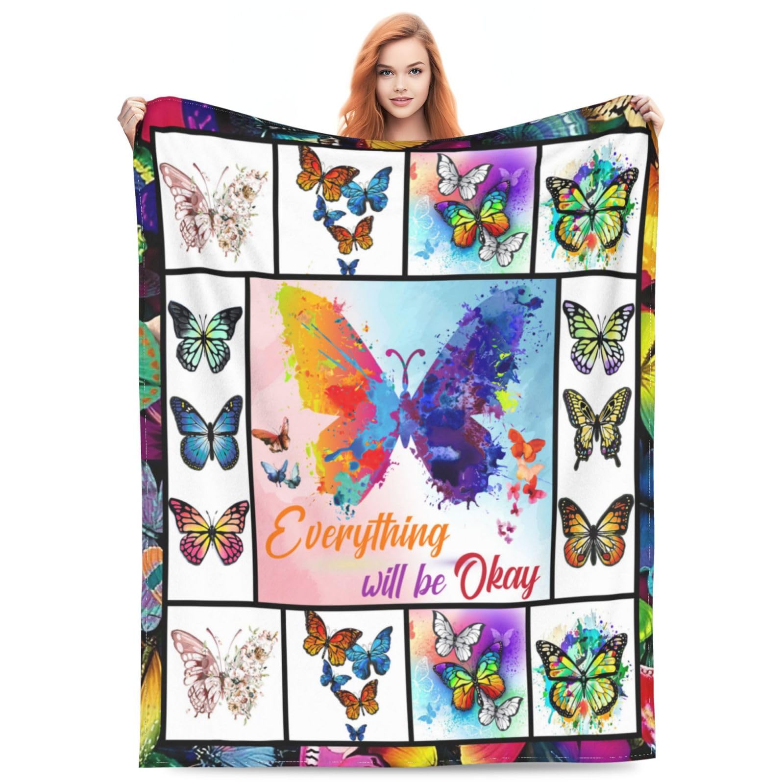 Flauschige Schmetterlings-Decke In Lila – Weich & Warm, Aus Flanell, Für Frauen, Kinder, Als Geschenk