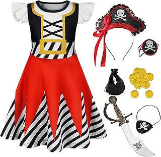 Girls Pirate Costume for Kids Halloween Dress Up Cosplay Pirate Outfits