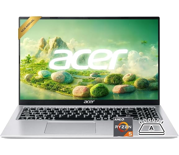 acer Aspire 3 Premium Slim Laptop Computer with Backlit Keyboard - AMD Ryzen 5 7430U CPU - 16GB RAM - 512GB SSD - 15.6" FHD Display - Fast Wi-Fi 6 - Webcam - Copilot AI Chat - Windows 11 Pro