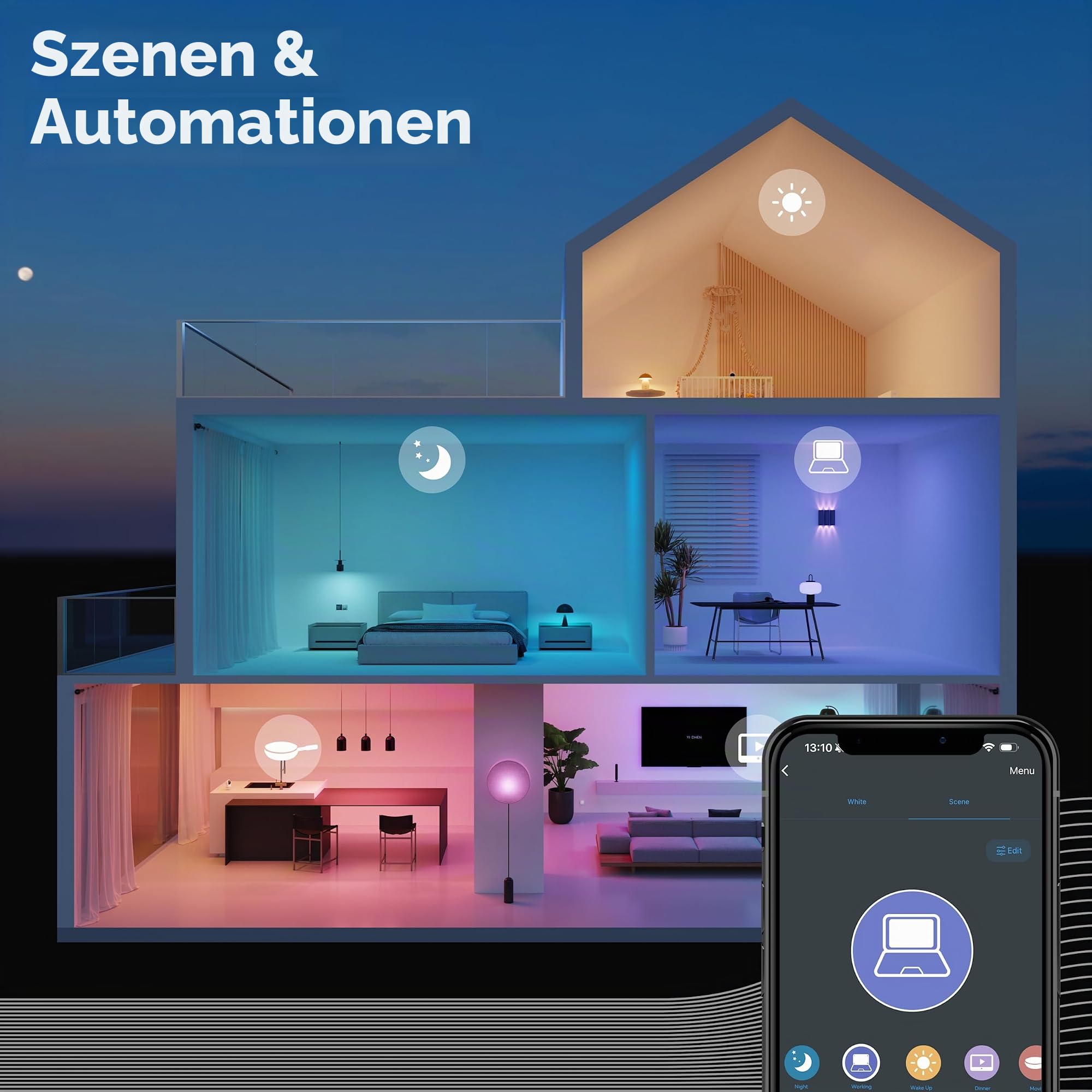 CALEX Smart LED Pendelleuchte, GU10, 3-flammig, höhenverstellbar, RGB-Farben & kalt- bis warmweiß Licht, dimmbar, WLAN App- & Sprachsteuerung, Matt Schwarz