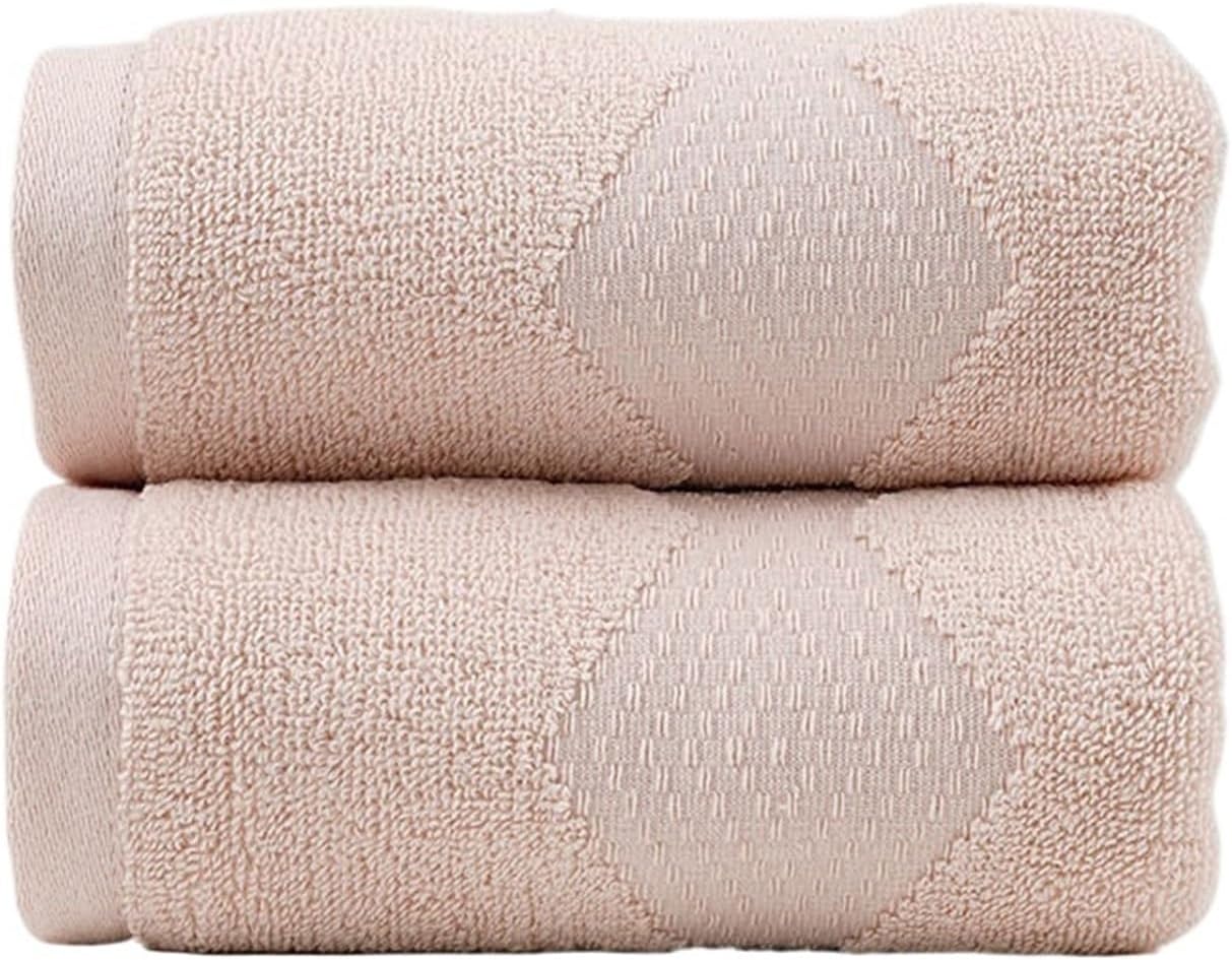 Cotton Towels Set of 3, Thick Bath and Face Towels 34x74 Inch, Absorbent for Adults(Pink)