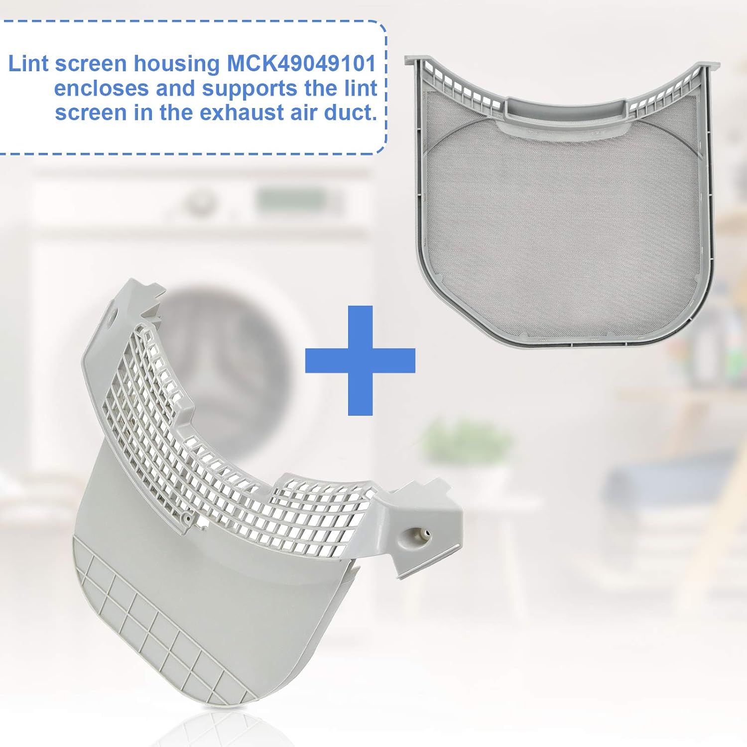 ADQ56656401 Dryer Lint Filter Upgraded Stainless Steel Mesh & MCK49049101 Lint Trap Cover Housing for LG ADQ566564 & Ken-more Elite Dryer Lint Screen Replacement : Appliances