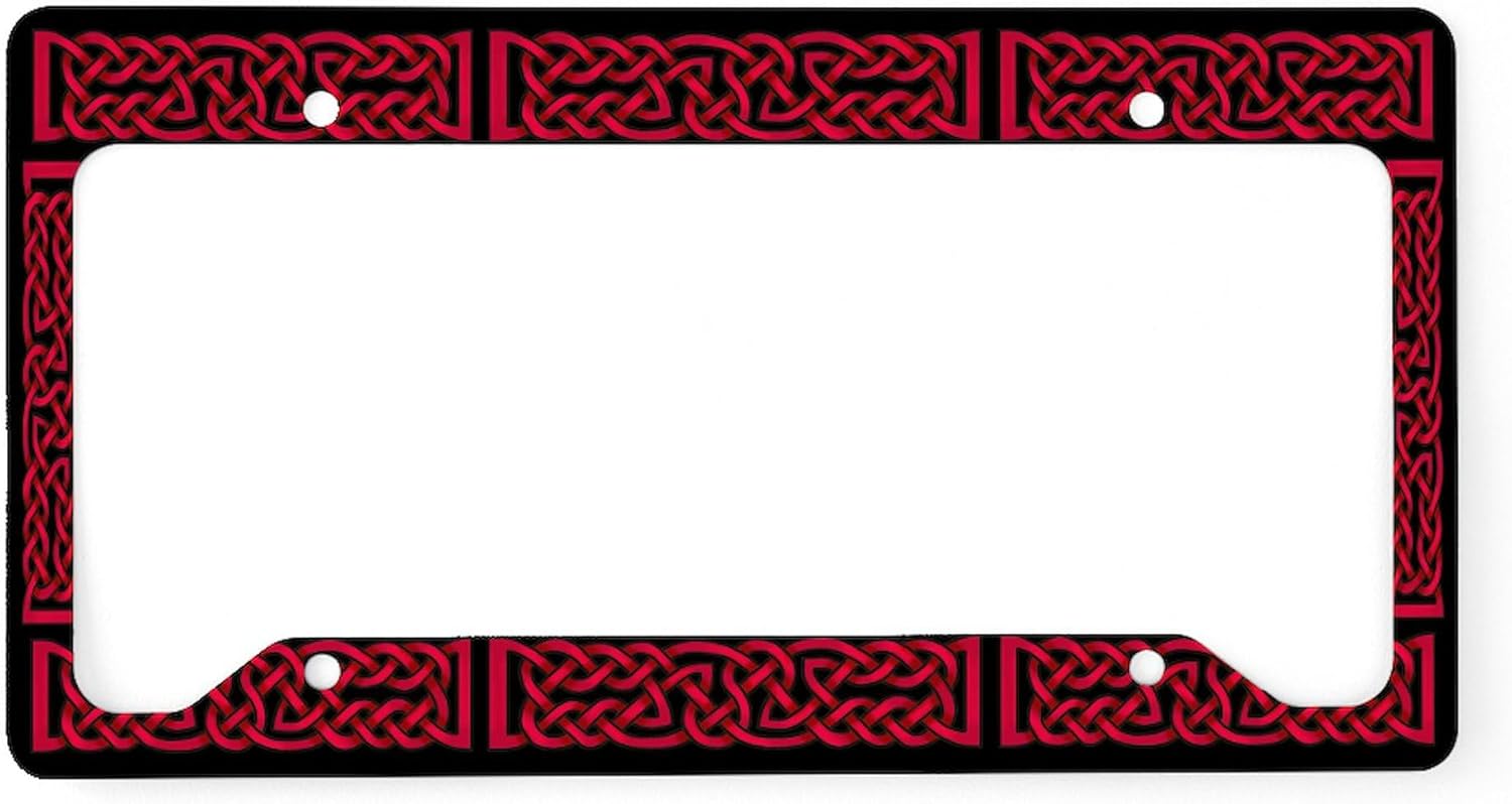 CafePress Celtic Knot Red License Plate Holder Aluminum License Plate Frame, License Tag Holder