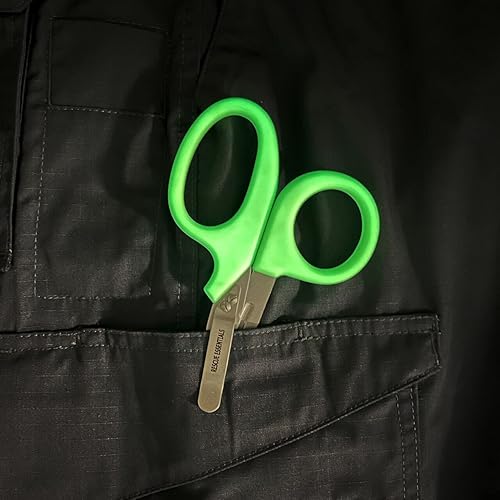 Rescue Essentials Tijeras de mango prémium que brillan en la oscuridad, 7.5 pulgadas con clip