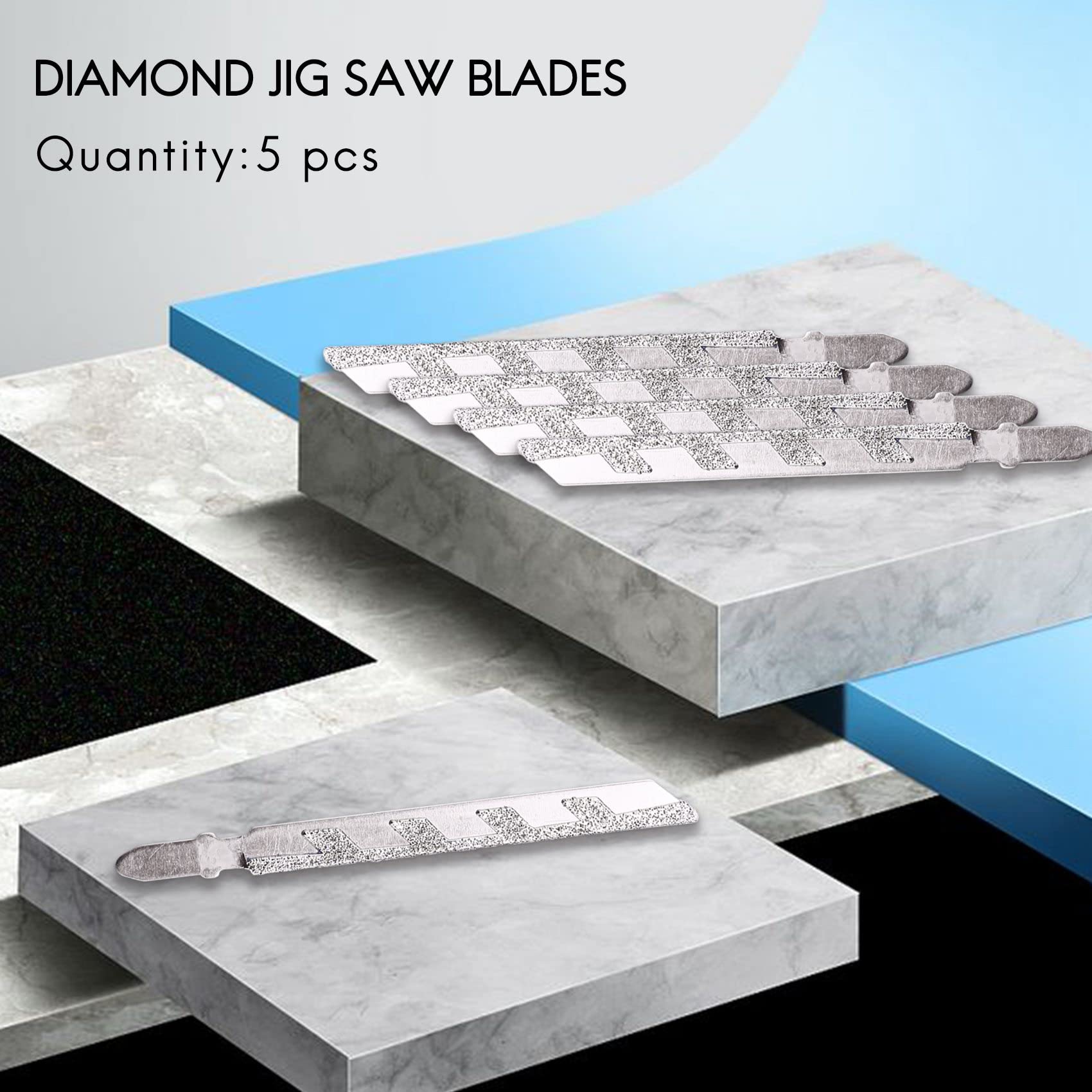 TASP 5pcs 100mm 4" T Shank Jigsaw Blades Diamond Coated Jig Saw Blade - View #4