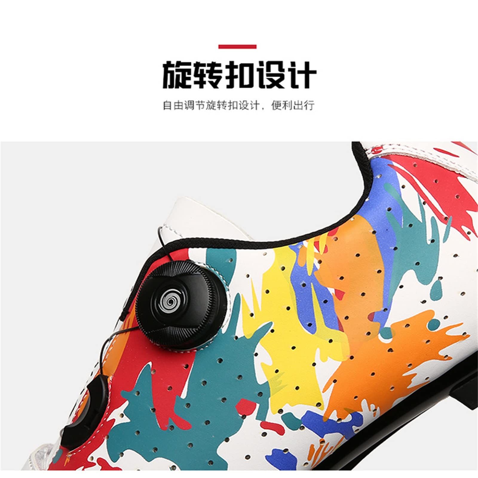 Buty rowerowe męskie, rowerowe buty rowerowe rowerowe obrotowe sznurowanie za pomocą kompatybilnego buta z pelotonem z SPD i delta(42, White)