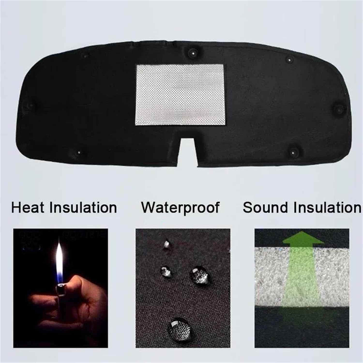 Car Engine Hood Sound Heat, Heat Insulation Pad Car Front Engine Hood Sound Heat Insulation Pad Soundproof Sound Insulation Cover Cotton Pad Mat, for Toyota, for Corolla 2007-2013