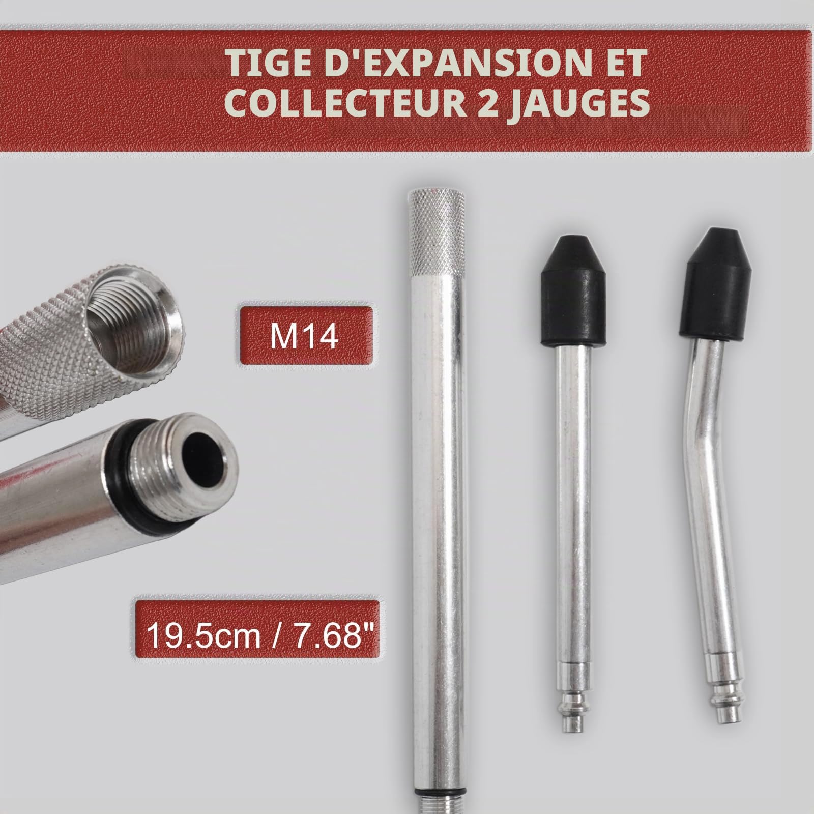 TU-21 Testeur Fuite Bouteille avec deux jauges, 0-100PSI/ 0-7Bar Testeur D'étanchéité Cylindre Moteur Automobile Outil Diagnostic pour Vérification Pression et le Test Débit Fuite