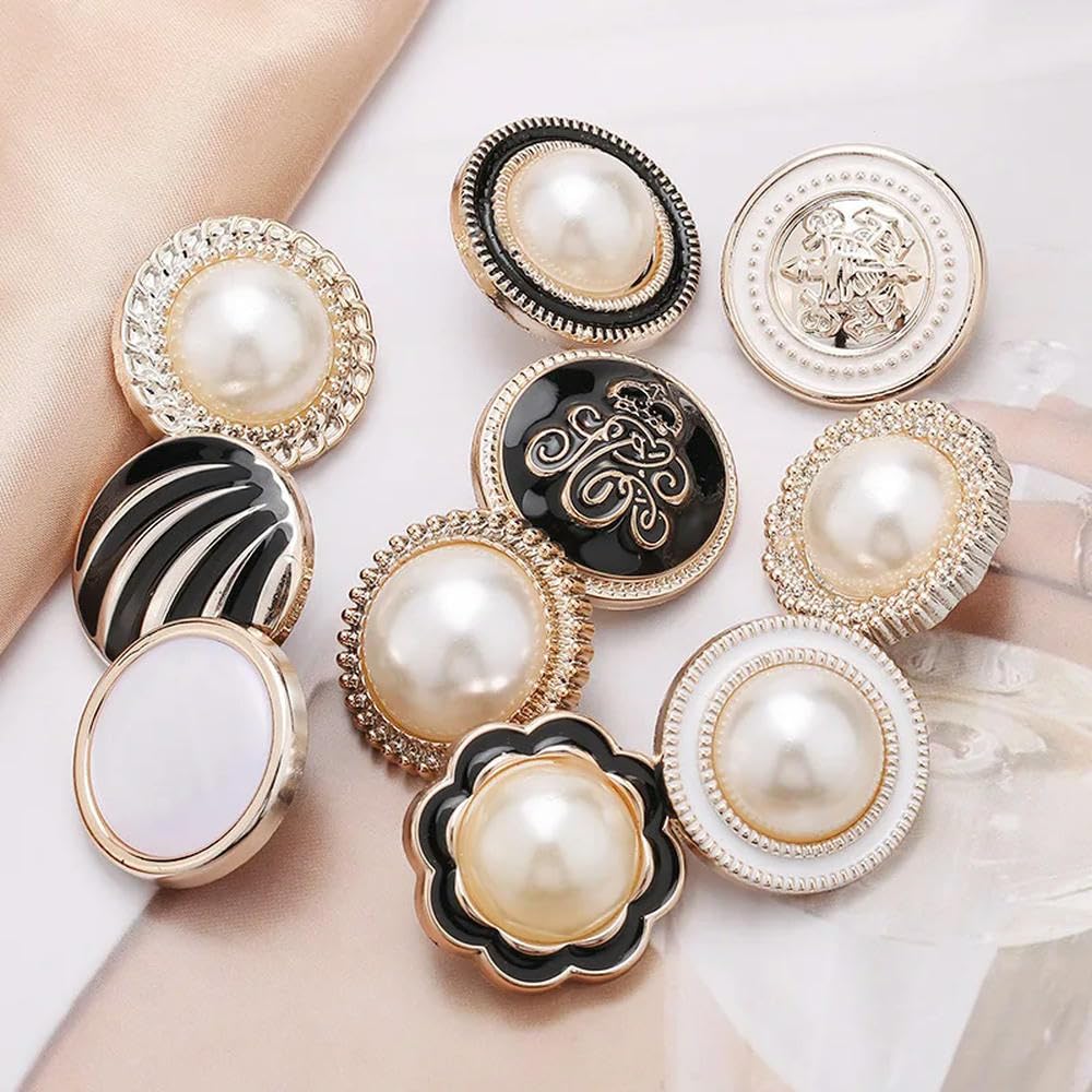 Boutons en plastique dorés nacrés, 18/21/25mm, couture, bricolage
