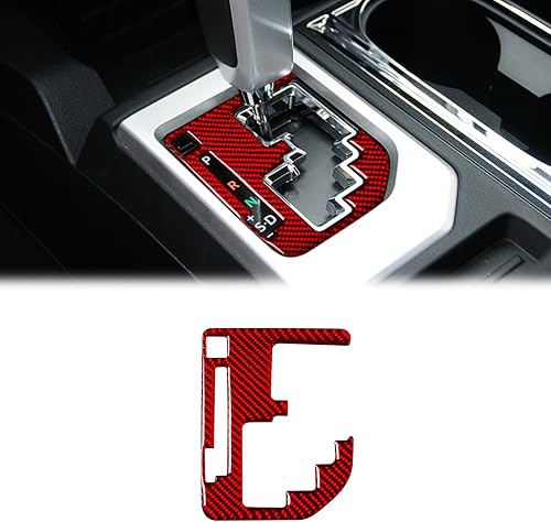 SUNJIKA Compatible con consola central, caja de cambios de fibra de carbono, calcomanía para panel de cambios de automóvil, camión, accesorios